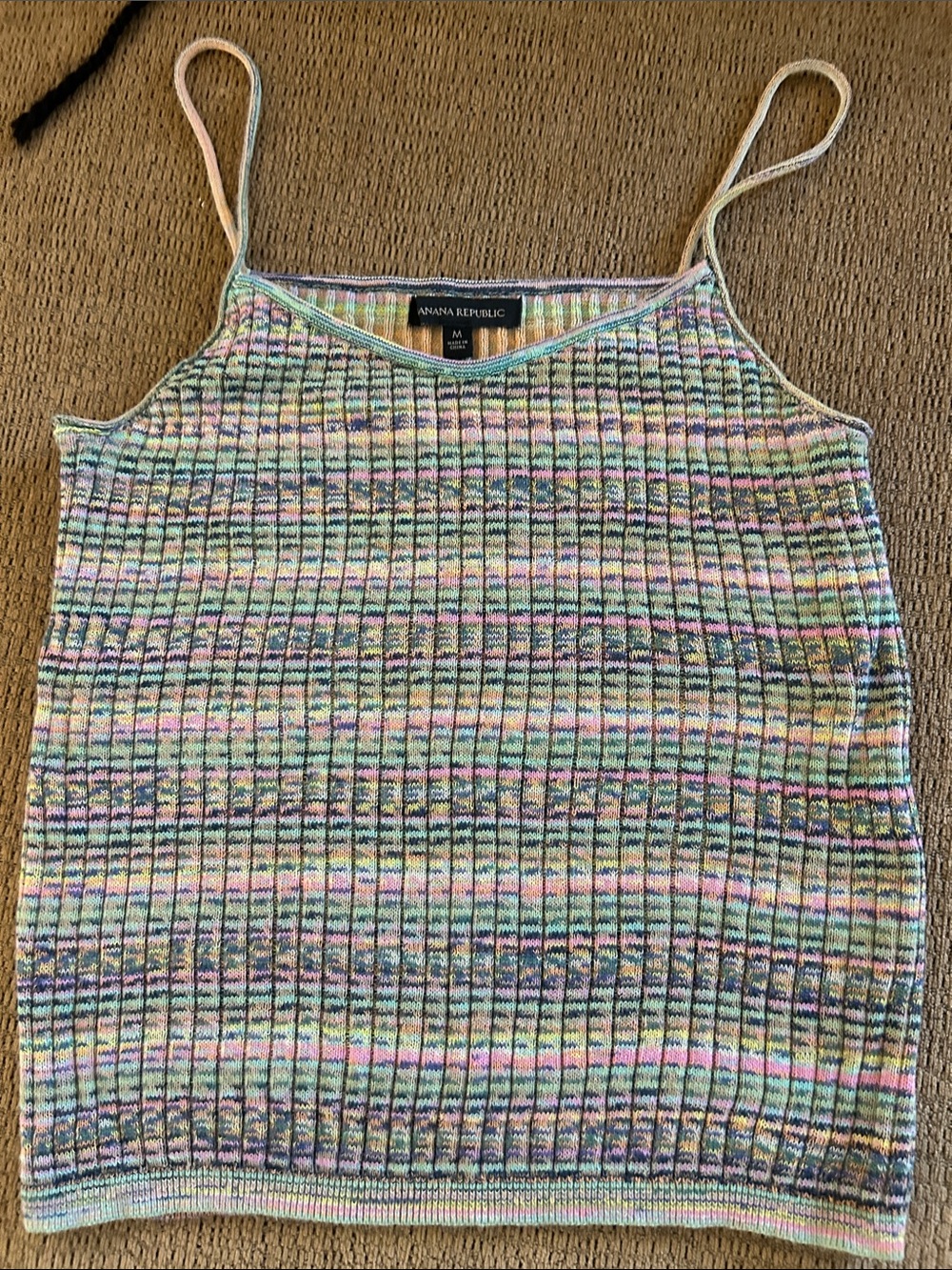 Banana Republic Pastel Striped Ribbed Camisole